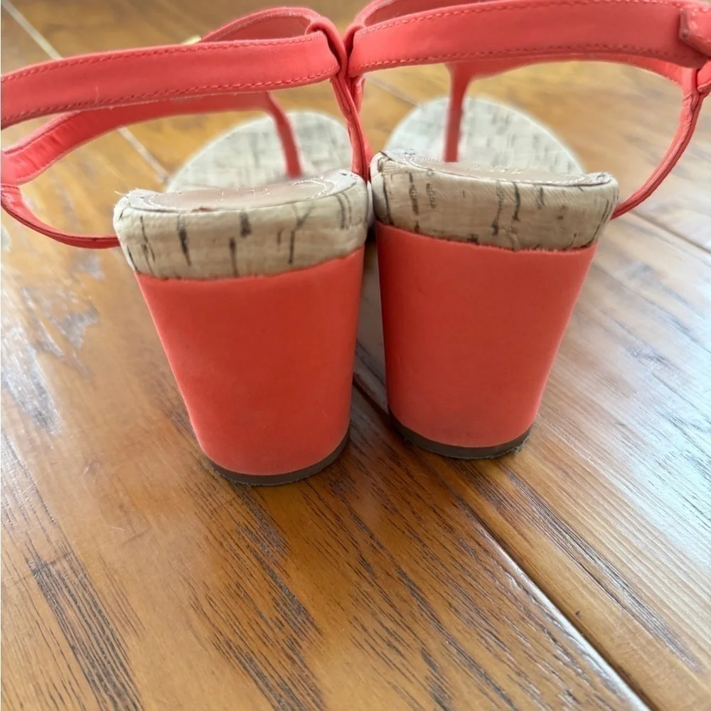 Lauren Ralph Lauren Jeannie Coral Logo Wedge Sandals Thong Flip Flop 6 - Picture 7 of 13